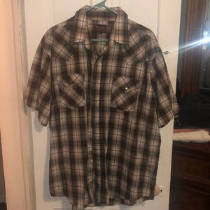 Mens short sleeve pearl snap